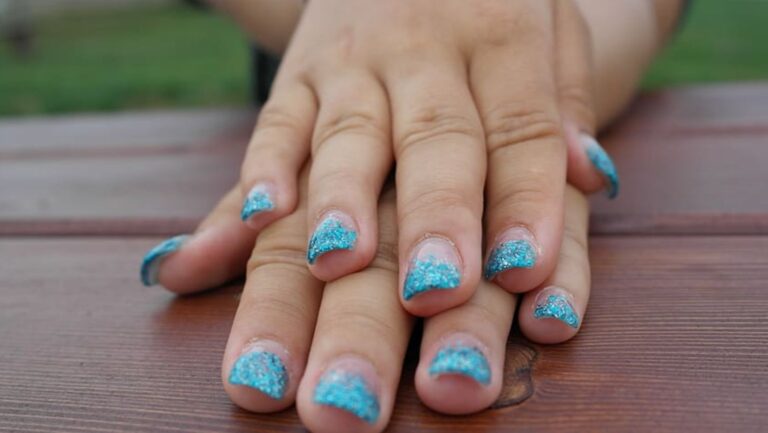 sky blue french tip 1.50